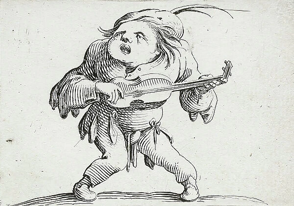 A Bandy-Legged Man Playing the Guitar, 1616. Creator: Jacques Callot