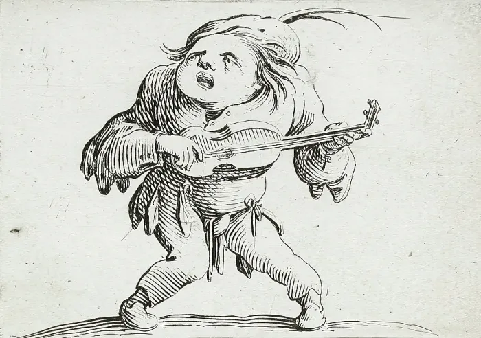 Framed Print : A Bandy-Legged Man Playing the Guitar, 1616. Creator: Jacques Callot Framed Print : A Bandy-Legged Man Playing the Guitar, 1616. Creator: Jacques Callot