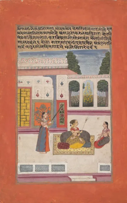 Framed Print : Bangali Ragini: Folio from a ragamala series (Garland of Musical Modes), 1709. Creator: Unknown Framed Print : Bangali Ragini: Folio from a ragamala series (Garland of Musical Modes), 1709. Creator: Unknown