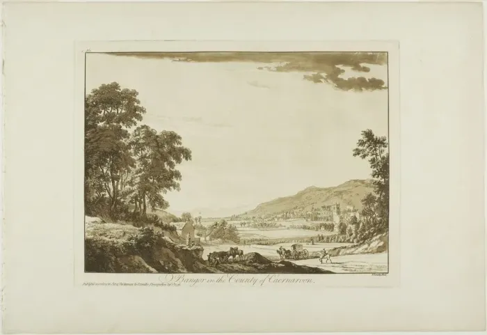 Framed Print : Bangor in the County of Caernarvon, 1776. Creator: Paul Sandby Framed Print : Bangor in the County of Caernarvon, 1776. Creator: Paul Sandby