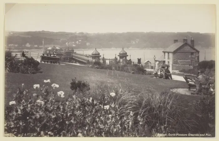 Framed Print : Bangor, Garth Pleasure Grounds and Pier, 1860 / 94. Creator: Francis Bedford Framed Print : Bangor, Garth Pleasure Grounds and Pier, 1860 / 94. Creator: Francis Bedford