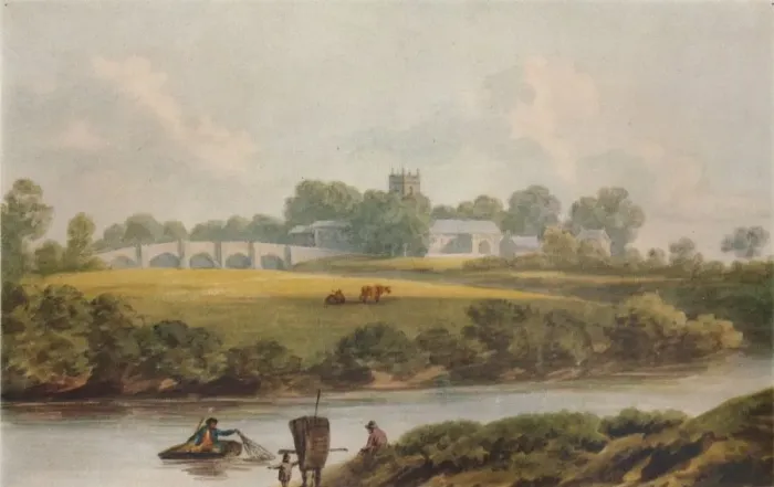 Framed Print : Bangor Is-y-Coed, Denbighshire, c1795. Artist: John Warwick Smith Framed Print : Bangor Is-y-Coed, Denbighshire, c1795. Artist: John Warwick Smith