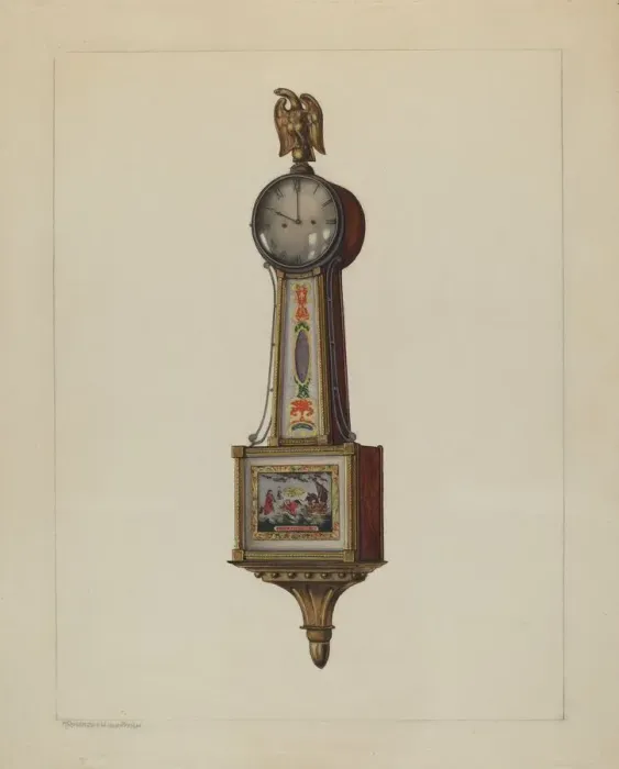 Framed Print : Banjo Clock, c. 1937. Creator: M. Rosenshield-von-Paulin Framed Print : Banjo Clock, c. 1937. Creator: M. Rosenshield-von-Paulin
