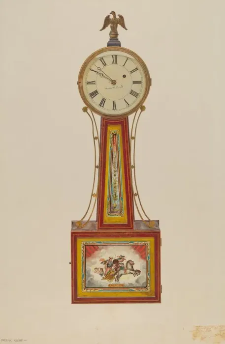 Framed Print : Banjo Clock, c. 1939. Creator: Frank M Keane