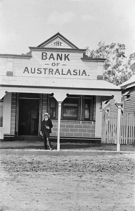 Framed Print : Bank of Australasia, Beaudesert, Queensland, 1935. Creator: Jack Bain Framed Print : Bank of Australasia, Beaudesert, Queensland, 1935. Creator: Jack Bain