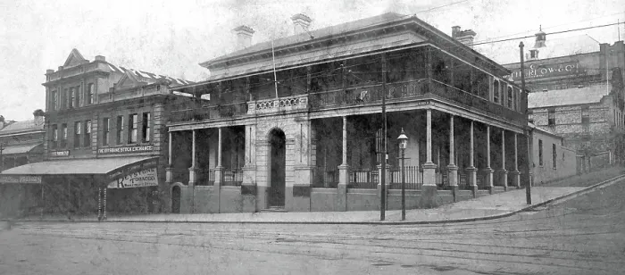 Framed Print : Bank of Australasia, Corner Queen and Wharf Streets, Brisbane, 1921. Creator: Jack Bain Framed Print : Bank of Australasia, Corner Queen and Wharf Streets, Brisbane, 1921. Creator: Jack Bain