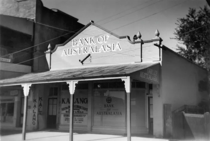 Framed Print : Bank of Australasia, Dalby, Queensland, 1950. Creator: Jack Bain Framed Print : Bank of Australasia, Dalby, Queensland, 1950. Creator: Jack Bain