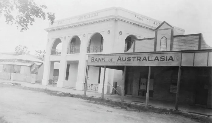 Framed Print : Bank of Australasia, Lake Street, Cairns, Queensland, 1935. Creator: Jack Bain Framed Print : Bank of Australasia, Lake Street, Cairns, Queensland, 1935. Creator: Jack Bain