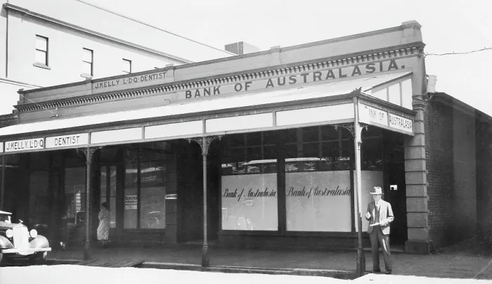 Framed Print : Bank of Australasia, Maryborough, Queensland, 1923. Creator: Jack Bain Framed Print : Bank of Australasia, Maryborough, Queensland, 1923. Creator: Jack Bain