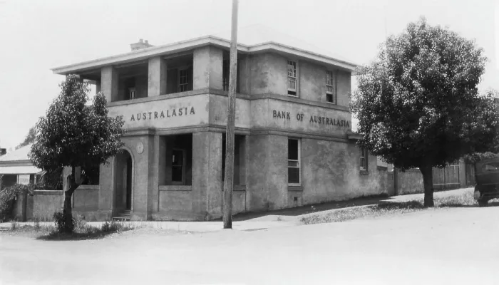 Framed Print : Bank of Australasia, Unknown branch, 1935. Creator: Jack Bain Framed Print : Bank of Australasia, Unknown branch, 1935. Creator: Jack Bain