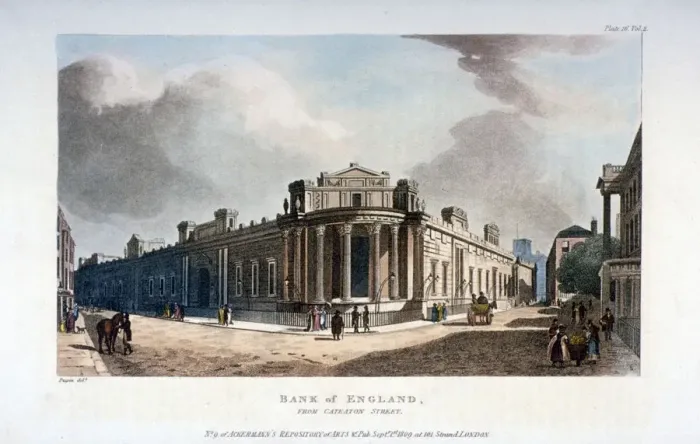 Framed Print : The Bank of England, from Cateaton Street, City of London, 1809 Framed Print : The Bank of England, from Cateaton Street, City of London, 1809