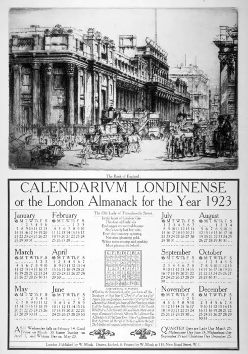 Framed Print : Bank of England, City of London, 1922. Artist