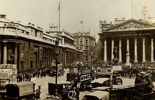 The Bank of England and Royal Exchange, London, c1910. Creator: Unknown