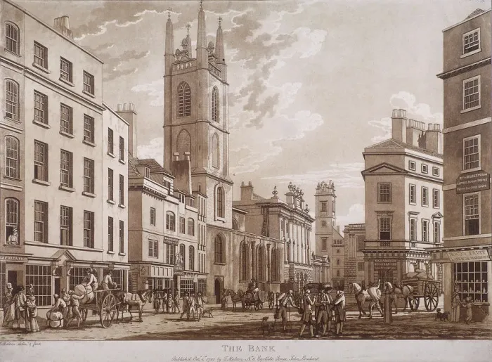 Framed Print : Bank of England, Threadneedle Street, London, 1781. Artist: Thomas Malton II Framed Print : Bank of England, Threadneedle Street, London, 1781. Artist: Thomas Malton II
