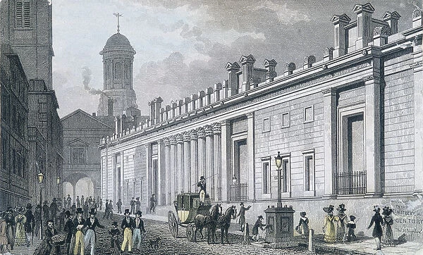 Bank of England, Threadneedle Street, London, 1828. Artist: W Wallis