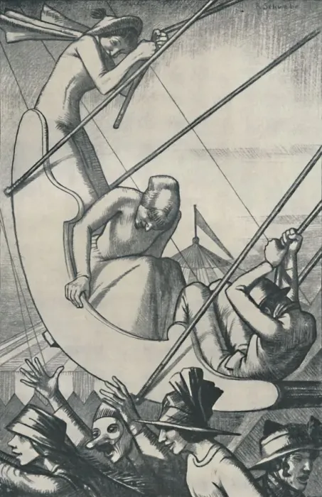 Framed Print : Bank Holiday - The Swings, 1920, 1920. Artist: Randolph Schwabe Framed Print : Bank Holiday - The Swings, 1920, 1920. Artist: Randolph Schwabe
