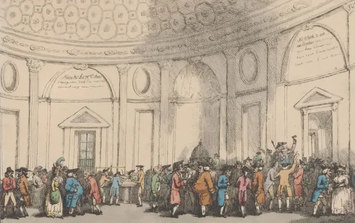 Framed Print : The Bank, January 1792. January 1792. Creator: Thomas Rowlandson Framed Print : The Bank, January 1792. January 1792. Creator: Thomas Rowlandson