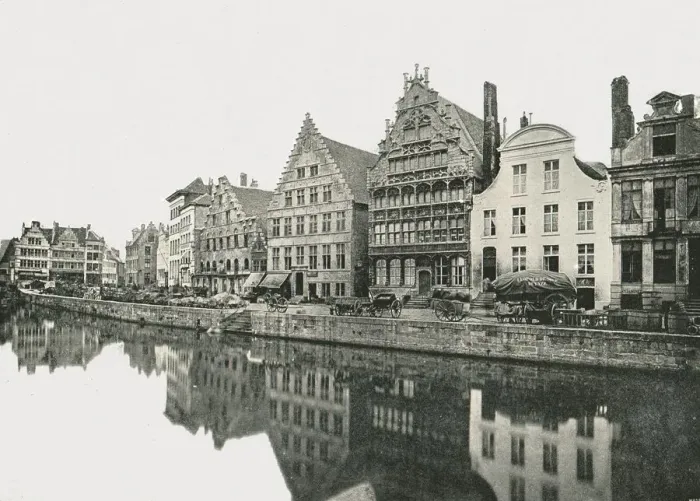 Framed Print : On the Bank of the Scheldt, Ghent, Belgium, 1895. Creator: Unknown Framed Print : On the Bank of the Scheldt, Ghent, Belgium, 1895. Creator: Unknown