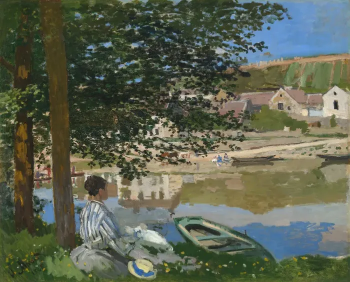 Framed Print : On the Bank of the Seine, Bennecourt, 1868. Creator: Claude Monet Framed Print : On the Bank of the Seine, Bennecourt, 1868. Creator: Claude Monet