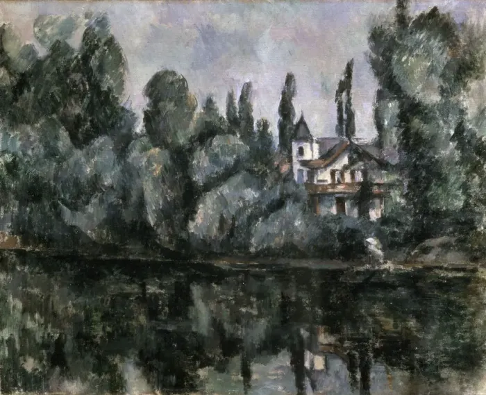 Framed Print : The Banks of the Marne (Villa on the Bank of a River), 1888. Artist: Paul Cezanne Framed Print : The Banks of the Marne (Villa on the Bank of a River), 1888. Artist: Paul Cezanne