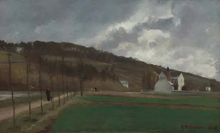 Framed Print : The Banks of the Marne in Winter, 1866. Creator: Camille Pissarro Framed Print : The Banks of the Marne in Winter, 1866. Creator: Camille Pissarro