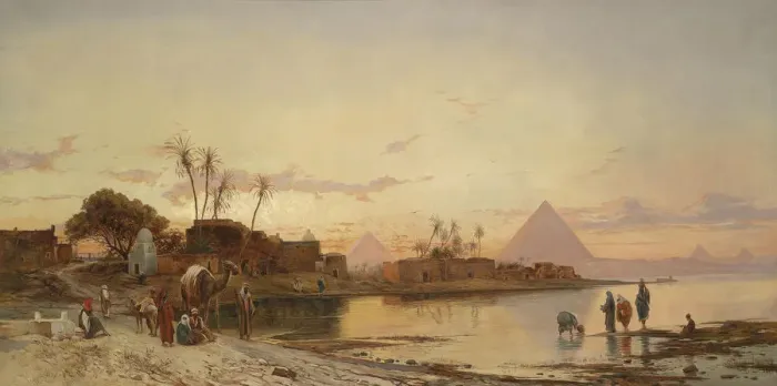 Framed Print : The Banks of the Nile. Artist: Corrodi, Hermann David Salomon (1844-1905) Framed Print : The Banks of the Nile. Artist: Corrodi, Hermann David Salomon (1844-1905)