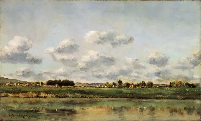 Framed Print : The Banks of the Oise, 1859. Artist: Charles Francois Daubigny Framed Print : The Banks of the Oise, 1859. Artist: Charles Francois Daubigny