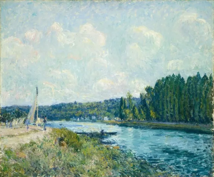 Framed Print : The Banks of the Oise, 1877 / 1878. Creator: Alfred Sisley Framed Print : The Banks of the Oise, 1877 / 1878. Creator: Alfred Sisley