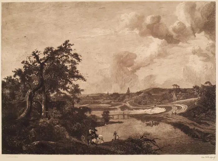 Framed Print : The Banks of a River, (c1649), c1880s. Creator: William Brassey Hole Framed Print : The Banks of a River, (c1649), c1880s. Creator: William Brassey Hole
