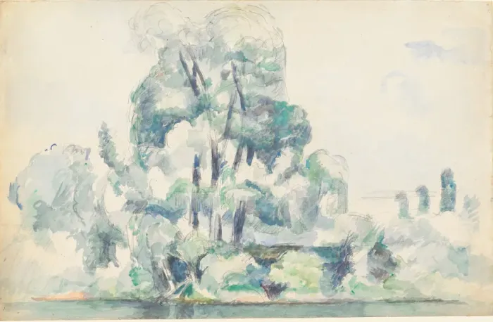 Framed Print : Banks of the Seine at Medan, 1880-1885. Creator: Paul Cezanne Framed Print : Banks of the Seine at Medan, 1880-1885. Creator: Paul Cezanne