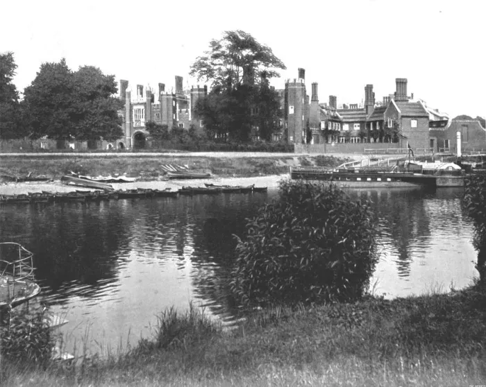 Framed Print : The Bankside at Hampton Court, Richmond, London, 1894. Creator: Unknown Framed Print : The Bankside at Hampton Court, Richmond, London, 1894. Creator: Unknown