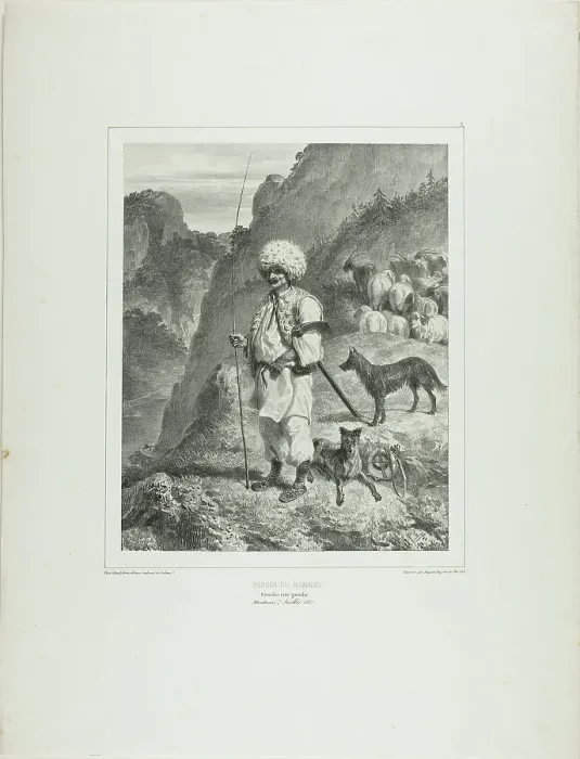 Framed Print : Bannat Shepherd, Left Bank of the Danube, 1838. Creator: Auguste Raffet Framed Print : Bannat Shepherd, Left Bank of the Danube, 1838. Creator: Auguste Raffet
