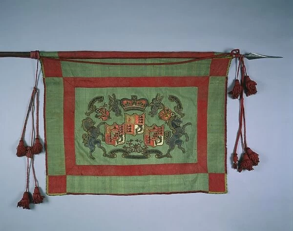 Banner with Royal Coat of Arms of Great Britain, 1700s. Creator: Unknown