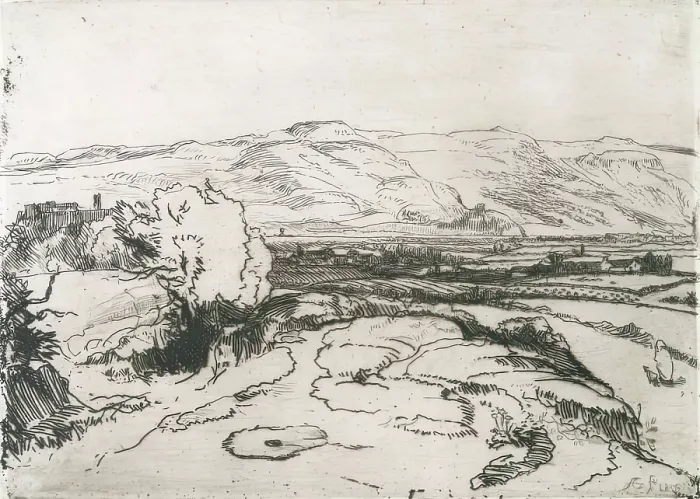 Framed Print : Bannockburn from the Borestone, 1826. Creator: Andrew Geddes Framed Print : Bannockburn from the Borestone, 1826. Creator: Andrew Geddes