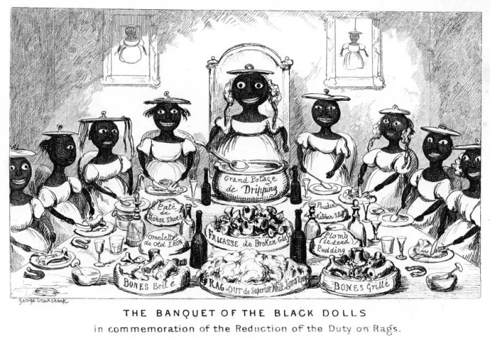 Framed Print : The Banquet of the Black Dolls, 19th century. Artist: George Cruikshank
