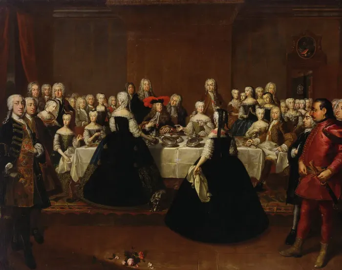 Framed Print : Banquet at the Court of Vienna En grand couvert, 1734. Creator: Johan Lundberg. Banquet at the Court of Vienna En grand couvert, 1734. Creator: Johan Lundberg Framed Print : Banquet at the Court of Vienna En grand couvert, 1734. Creator: Johan Lundberg. Banquet at the Court of Vienna En grand couvert, 1734. Creator: Johan Lundberg