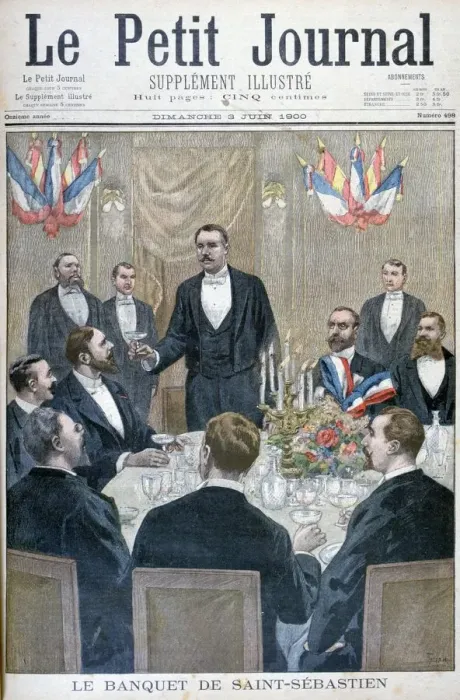Framed Print : Banquet of french nationalist and Paul Deroulede, Saint-Sebastien, Belgium, 1900. Artist: Oswaldo Tofani Framed Print : Banquet of french nationalist and Paul Deroulede, Saint-Sebastien, Belgium, 1900. Artist: Oswaldo Tofani