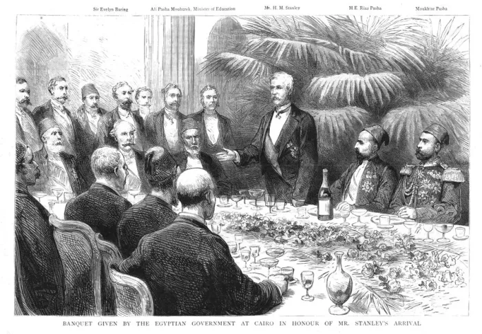 Framed Print : Banquet given by the Egyptian Government at Cairo in honour of Mr. Stanleys arrival, 1890. Creator: Unknown Framed Print : Banquet given by the Egyptian Government at Cairo in honour of Mr. Stanleys arrival, 1890. Creator: Unknown