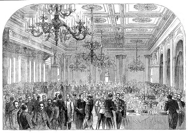 Banquet given at the Exchange, Gottenburg, on the occasion of opening the railway..., 1862. Creator: Unknown