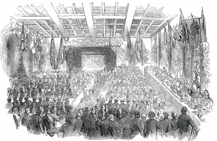 Framed Print : Banquet given by the Mayor of Southampton to the Lord Mayor and Sheriffs of London, 1850. Creator: Unknown Framed Print : Banquet given by the Mayor of Southampton to the Lord Mayor and Sheriffs of London, 1850. Creator: Unknown