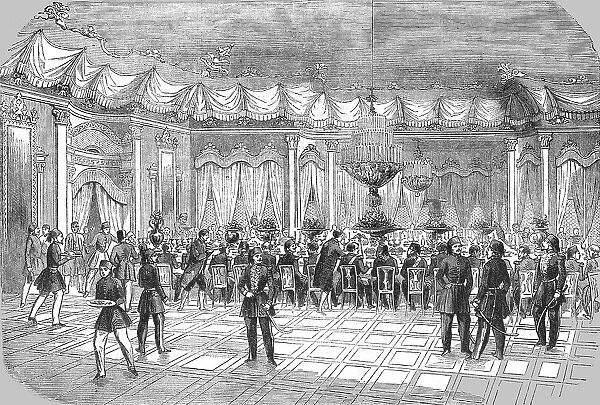 Banquet given by the Sultan to Prince Napoleon, in the Hall of the Palace of Beylerbey, 8th May 185 Creator: Unknown