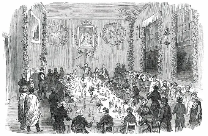 Framed Print : Banquet given at Wellington to Native Chiefs of New Zealand, 1850. Creator: Unknown Framed Print : Banquet given at Wellington to Native Chiefs of New Zealand, 1850. Creator: Unknown