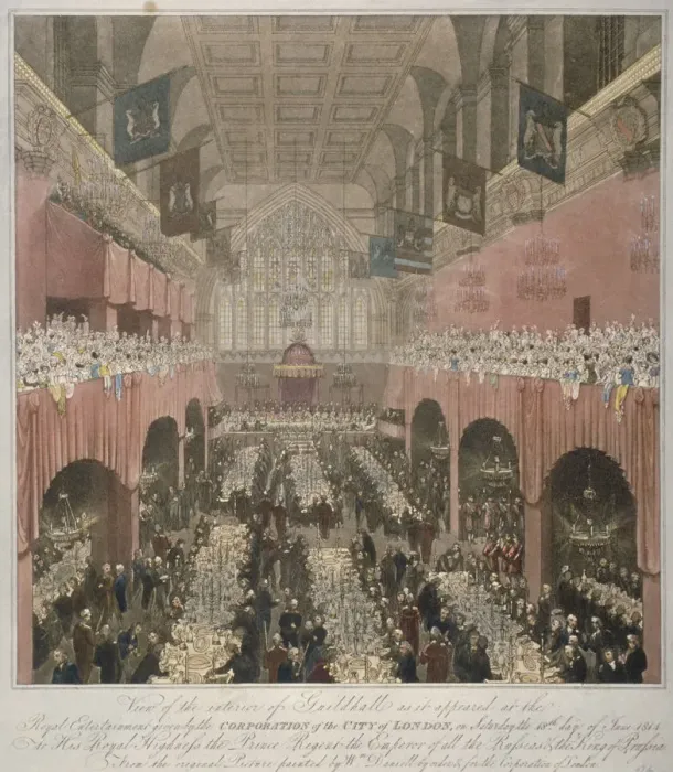Framed Print : Banquet at the Guildhall, City of London, 1814 (1815) Framed Print : Banquet at the Guildhall, City of London, 1814 (1815)