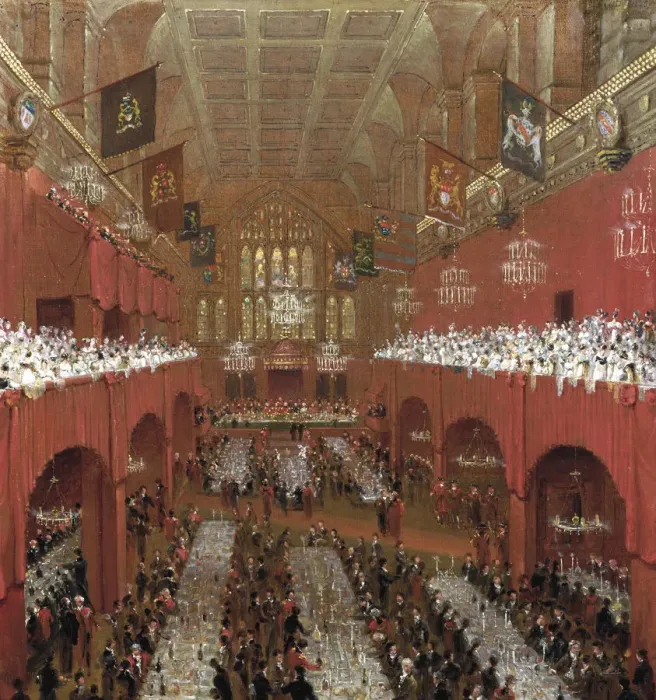 Framed Print : Banquet at the Guildhall, City of London, 1814. Artist Framed Print : Banquet at the Guildhall, City of London, 1814. Artist