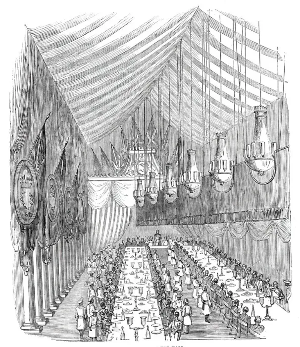 Framed Print : The Banquet in the Hall, 1844. Creator: Unknown Framed Print : The Banquet in the Hall, 1844. Creator: Unknown