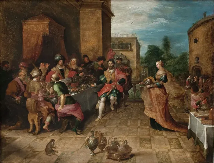 Framed Print : The Banquet of Herod. Salome Presents the Head of John the Baptist, 1623-1626. Creator: Frans Francken II Framed Print : The Banquet of Herod. Salome Presents the Head of John the Baptist, 1623-1626. Creator: Frans Francken II