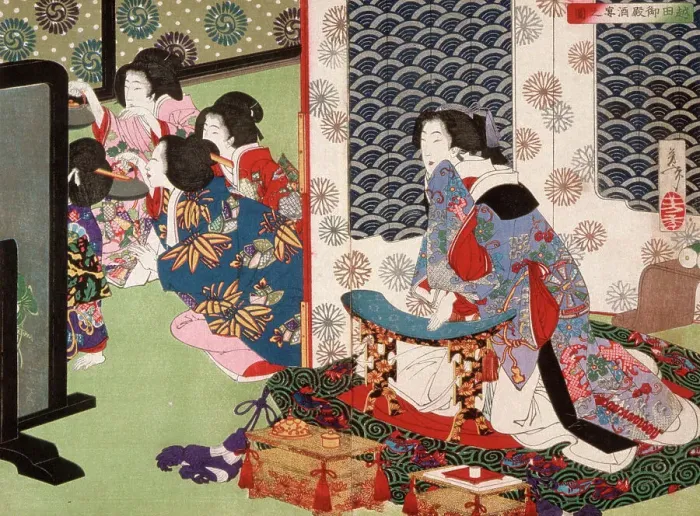 Framed Print : A Banquet at the Koshida Palace, 1886. Creator: Tsukioka Yoshitoshi Framed Print : A Banquet at the Koshida Palace, 1886. Creator: Tsukioka Yoshitoshi
