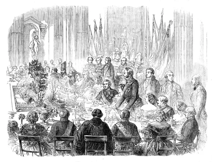 Framed Print : Banquet to Her Majesty's Ministers at the Mansion House, 1857. Creator: Unknown Framed Print : Banquet to Her Majesty's Ministers at the Mansion House, 1857. Creator: Unknown