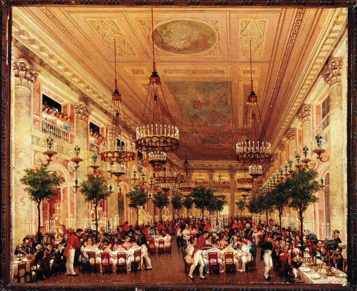 Framed Print : Banquet on the occasion of the marriage of Leopold I of Belgium Princess Louise of Orleans, c1832. Creator: Unknown Framed Print : Banquet on the occasion of the marriage of Leopold I of Belgium Princess Louise of Orleans, c1832. Creator: Unknown