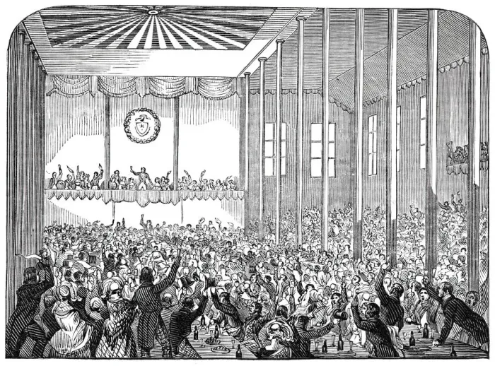 Framed Print : Banquet in the pavilion, 1844. Creator: Unknown Framed Print : Banquet in the pavilion, 1844. Creator: Unknown